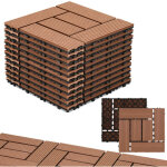 Wolketon wpc dalles en bois 33 x dalles de terrasse � 30 x 30 x 2, 2 cm, marron, 3 m� dalles � clipser, ...