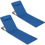 Lot de 2 bain de soleil woltu, transat jardin exterieur avec oreiller, chaise longue pliable, dossier ...