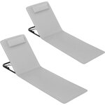 Lot de 2 bain de soleil woltu, transat jardin exterieur avec oreiller, chaise longue pliable, dossier ...