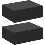 Lot de 2 table de nuit flottante woltu, table de chevet murale pour chambre � coucher, ?30 x 40 x 14 ...