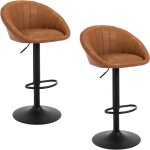 Woltu - lot de 2 tabouret de bar chaise de bar pivotante rglable en hauteur, tabouret cuisine en similicuir ...