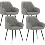 Woltu - lot de 4 chaises de salle  manger en simili cuir, chaise de cuisine avec dossier, accoudoirs, ...