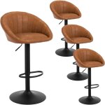 Woltu - lot de 4 tabouret de bar chaise de bar pivotante rglable en hauteur, tabouret cuisine en similicuir ...