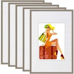 Woltu - lot de 5 cadre de photo en plastique et vitre. cadre photo avec passe - partique. 15x20cm environ. ...