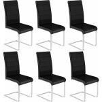 Lot de 6 chaises salle  manger woltu, chaise cantilever en similicuir, doux et confortable, noir