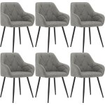 Woltu lot de 6 chaises de salle  manger en simili cuir, chaise de cuisine avec dossier, accoudoirs, ...