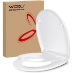 Woltu - abattant wc familial avec charnires rglables, dmontage rapide, en forme o, duroplast, pour ...