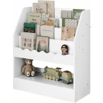 Woltu - bibliothque enfant rangement jouet enfant  5 niveaux, en mdf, blanc, 70x30x80cm