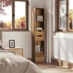 Biblioth�que �tag�re colonne woltu, meuble de rangement polyvalent avec 2 tiroirs, 1 casier, 5 compartiments ...