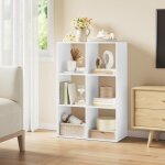 Woltu - bibliothque tagre rangement  3 niveaux avec 6 cubes, meuble cube, blanc
