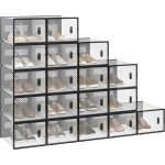Woltu - boîte à chaussure lot de 18, meuble rangement chaussure transparente, empilable, avec couvercle ... Woltu - boîte à chaussure lot de 18, meuble rangement chaussure transparente, empilable, avec couvercle ...
