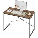 Woltu - bureau informatique 120x60 cm, table de bureau, bureau chambre, cadre en mtal, bureau en bois ...