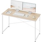 Woltu - bureau informatique 140x60 cm, table de bureau, bureau chambre, cadre en mtal, bureau en bois ...