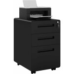Woltu - caisson de bureau mtal, caisson de rangement  roulettes, meuble rangement  3 tiroirs verrouillable, ...