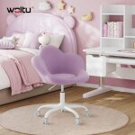 Woltu - chaise bureau enfant fauteuil ergonomique, en forme de p�tale, hauteur r�glable, violet clair ...