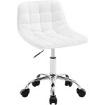 Woltu - chaise bureau tabouret coiffeuse en chenille, tabouret avec dossier, rglable en hauteur, blanc ...