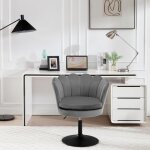 Chaise de coiffeuse woltu chaise en velours, fauteuil avec si�ge rembourr�, chaise pivotante 360�, hauteur ...