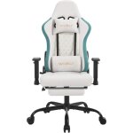 Woltu - chaise gaming, fauteuil gaming, avec coussin lombaire massant, chaise ergonomique avec appui ...