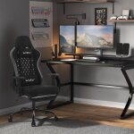 Woltu - chaise gaming, fauteuil gaming, avec coussin lombaire massant, chaise ergonomique avec appui ...