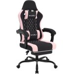 Woltu - chaise gaming massante fauteuil gamer, avec coussin  ressorts, soutien lombaire massant, appui ...
