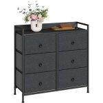 Commode chambre adulte 6 tiroirs woltu armoire avec 6 tiroirs en tissu, meuble de rangement, cadre en ...