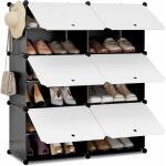 Woltu meuble chaussure à 6 compartiments, boîte rangement chaussures, boîte modulable plastique, blanc ... Woltu meuble chaussure à 6 compartiments, boîte rangement chaussures, boîte modulable plastique, blanc ...