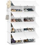 Woltu meuble chaussure, rangement chaussure avec 8 compartiments, bote empilable en plastique, blanc ...