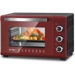 Mini four 28l, four  pizza 1600 w, 100 - 230c, minuterie 0 - 60 min, 3 modes de cuisine, rouge + noir ...