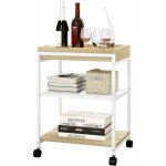 Woltu - table d'appoint, table basse  3 niveaux, chariot de rangement  roulettes, avec plateau amovible, ...