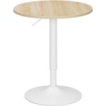 Table de bar ronde woltu meuble exterieur, avec base en acier, plateau pivotante � 360�, hauteur r�glable ...