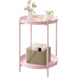 Table basse ronde woltu, table de chevet, table d'appoint, table salon avec 2 plateaux amovibles, en ...