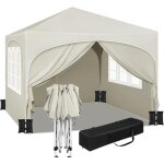 Tente de fte 3x3m avec 4 sacs de sable, tonnelle de jardin avec 4 parois latrales, pavillon pop - up ...