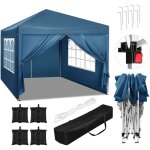 Tonnelle de jardin 3x3m avec 4 sacs de sable woltu tente pliante auvent pliable, hauteur rglable, impermable ...