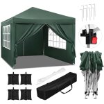Tonnelle de jardin 3x3m avec 4 sacs de sable woltu tente pliante auvent pliable, hauteur rglable, impermable ...