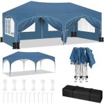 Woltu - tonnelle de jardin 3x6m tonnelle pliante avec 6 parois latrales et 4 sacs de sable, hauteur ...