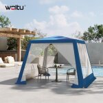 Woltu - tonnelle de jardin extrieur 3 x 3 m pergola jardin avec moustiquaire, parois latrales en maille, ...