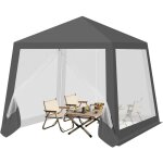 Woltu - tonnelle de jardin extrieur 3 x 3 m pergola jardin avec moustiquaire, parois latrales en maille, ...