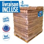 Woodstock bois densifi par 5 - lot de 3 palettes de 104 packs de 5 bches