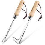 2 pièces desherbeur manuel, couteau désherbeur, désherbeur manuel en acier inoxydable avec poignée bois, ... 2 pièces desherbeur manuel, couteau désherbeur, désherbeur manuel en acier inoxydable avec poignée bois, ...