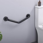 Barre d'appui de douche 43cm poignee de salle de bain inoxydable noir pour personnes �g�es / enceinte ...