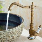Wottes - robinet de lavabo r�tro robinet salle de bain robinet cuivre antique robinet mitigeur de � levier ...