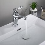 Wottes - robinet lavabo salle de bain rtro mitigeur lavabo poigne unique dcoration argent