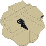 Wovar - sabot ailes ext�rieures galvanis� noir pour poutres de 4, 4 x 12, 5