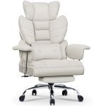 Chaise de bureau en cuir  dossier, chaise de direction avec repose pieds et support lombaire, fauteuil ...