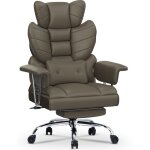 Wowttrelax - chaise de bureau en cuir à dossier, chaise de direction avec repose pieds et support lombaire, ... Wowttrelax - chaise de bureau en cuir à dossier, chaise de direction avec repose pieds et support lombaire, ...