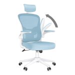 Wowttrelax - chaise de bureau ergonomique avec accoudoirs rabattables � 90�, support lombaire, appuie ...