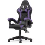 Wowttrelax - chaise gaming, inclinable 135�, si�ge confortable en cuir, fauteuil gamer ergonomique, appui ...