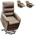 Ide cadeau taiti fauteuil lectrique en tissu avec roulettes marron
