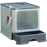 Hofuton bac  litire pour chat ferme, grande maison de toilette chat avec couvercle, tiroir  litire ...