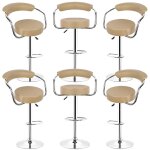 Hofuton tabouret de bar, lot de 6, chaise, hauteur rglable, revtement en pu, rotatif sur 360, avec ...